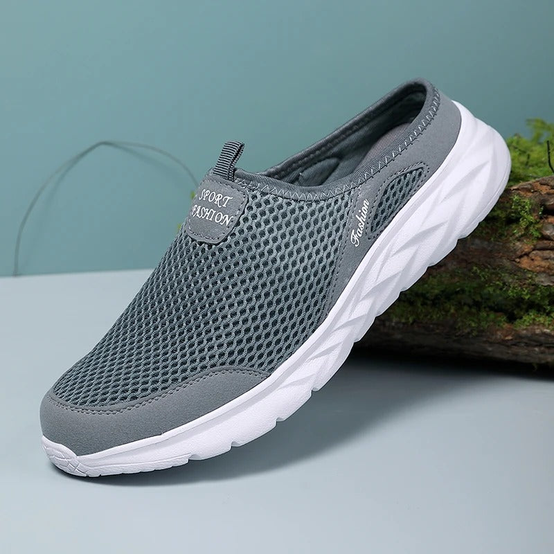 Ademende mesh halve slippers voor heren