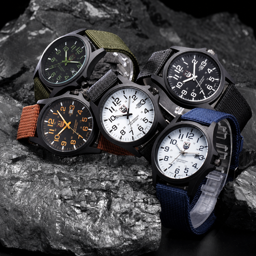 Heren Militair Horloge Tactisch Robuust met Stopwatch en Nachtverlichting