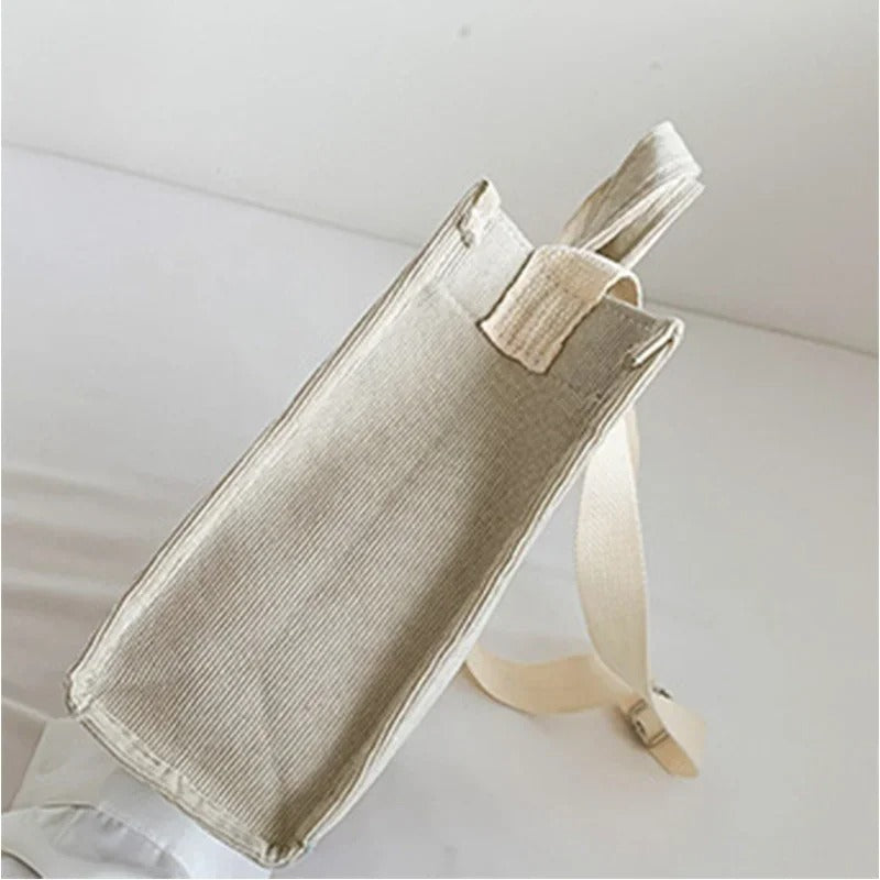 Dames Corduroy Vierkante Handtas