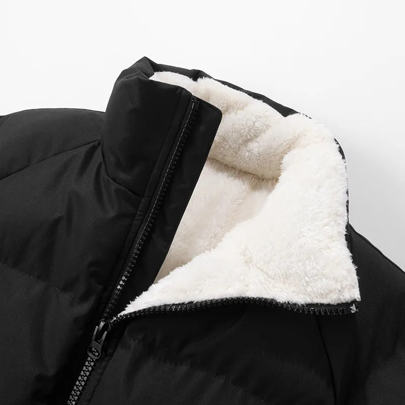 Heren Dikke Fleece Staande Kraag Jas