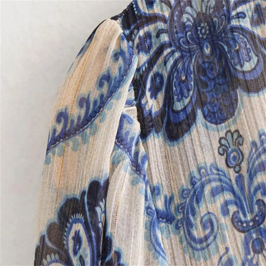 Dames casual jurk met metallic print