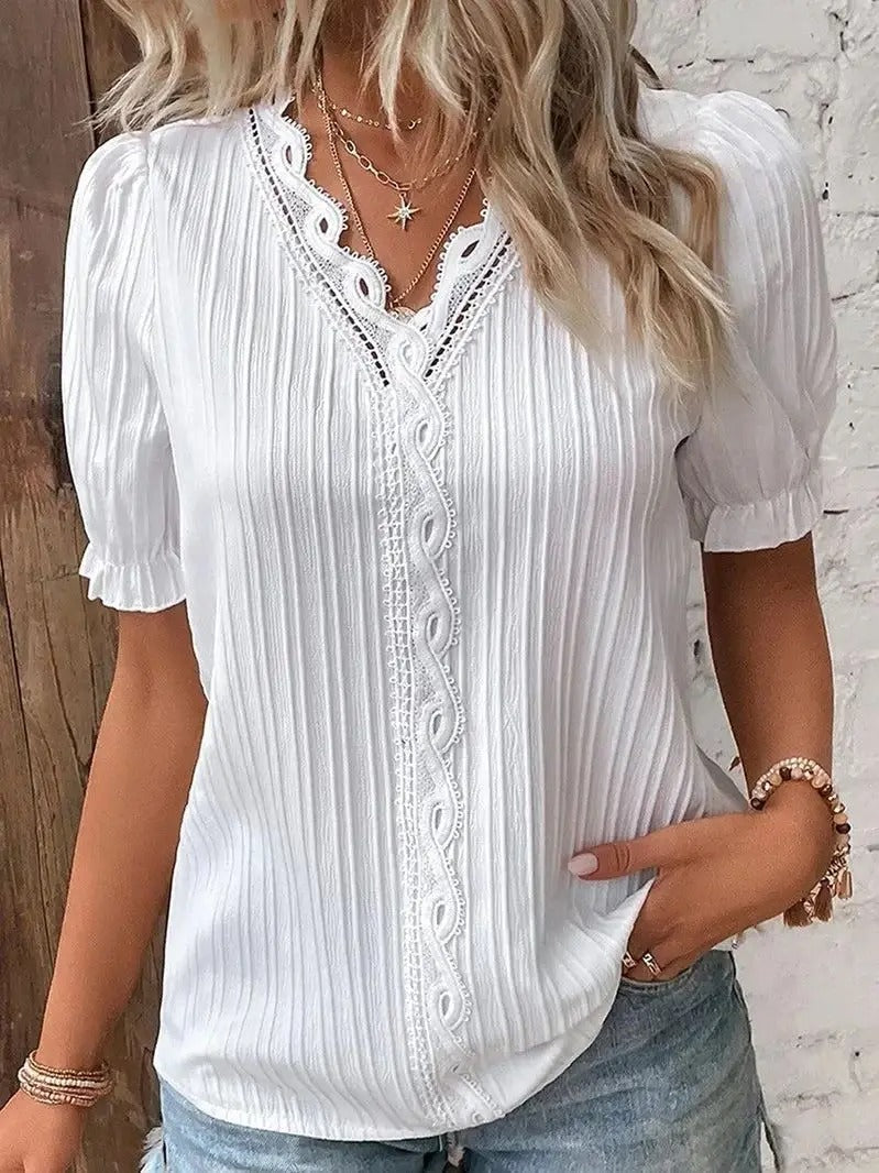 Dames Plus Size Korte Mouw Casual Top