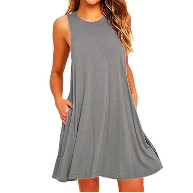 Casual geplooide t-shirtjurk voor dames