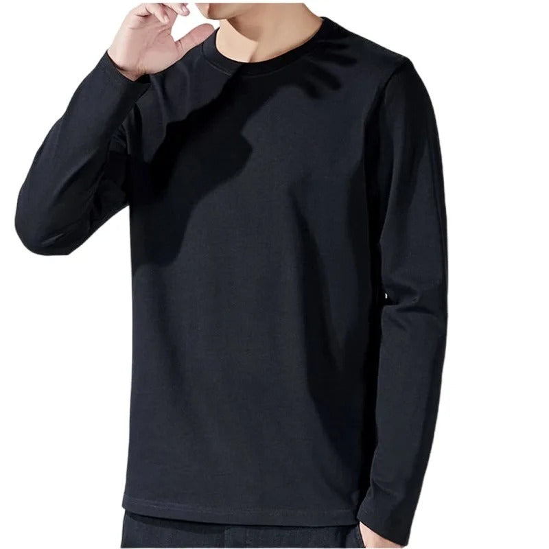 Katoenen heren-T-shirt met lange mouwen