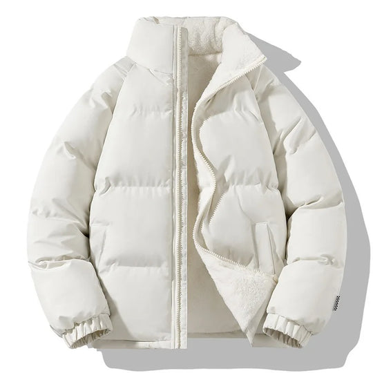 Heren Dikke Fleece Staande Kraag Jas