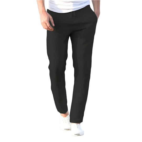 Heren casual broek van katoen en linnen