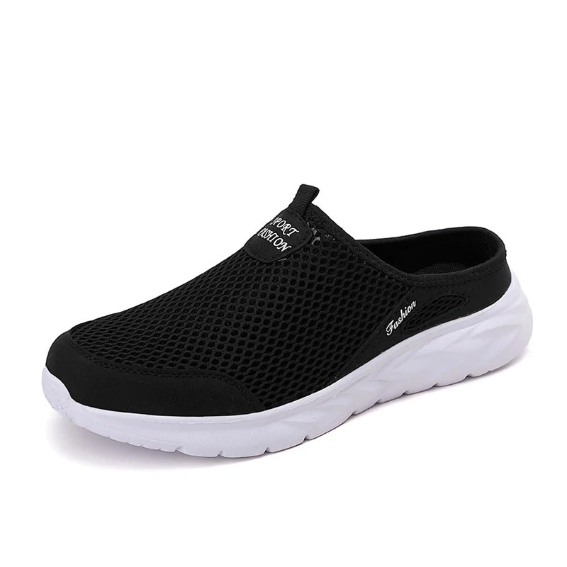 Ademende mesh halve slippers voor heren