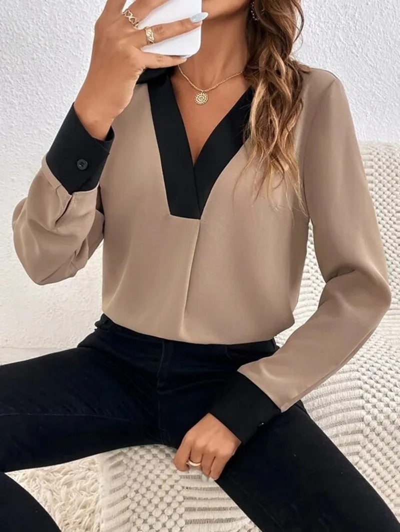 Kantoorblouse met lange mouwen voor dames