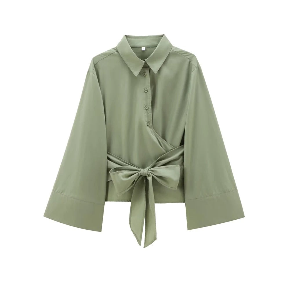 Kimono damesblouse met lange mouwen