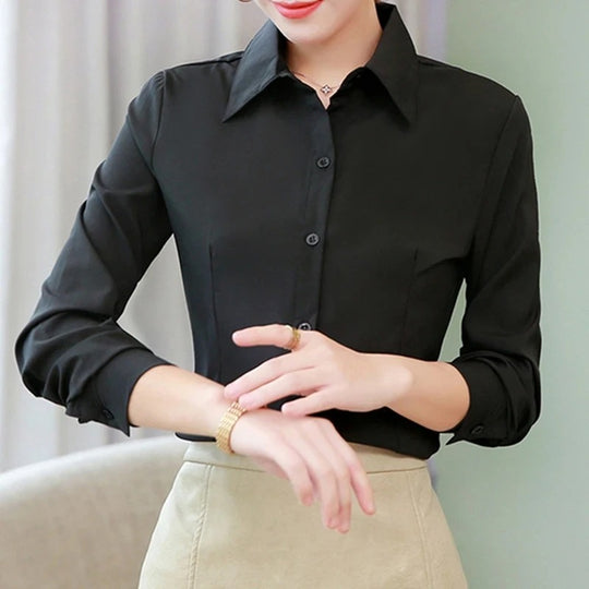 Office-blouse met lange mouwen voor dames
