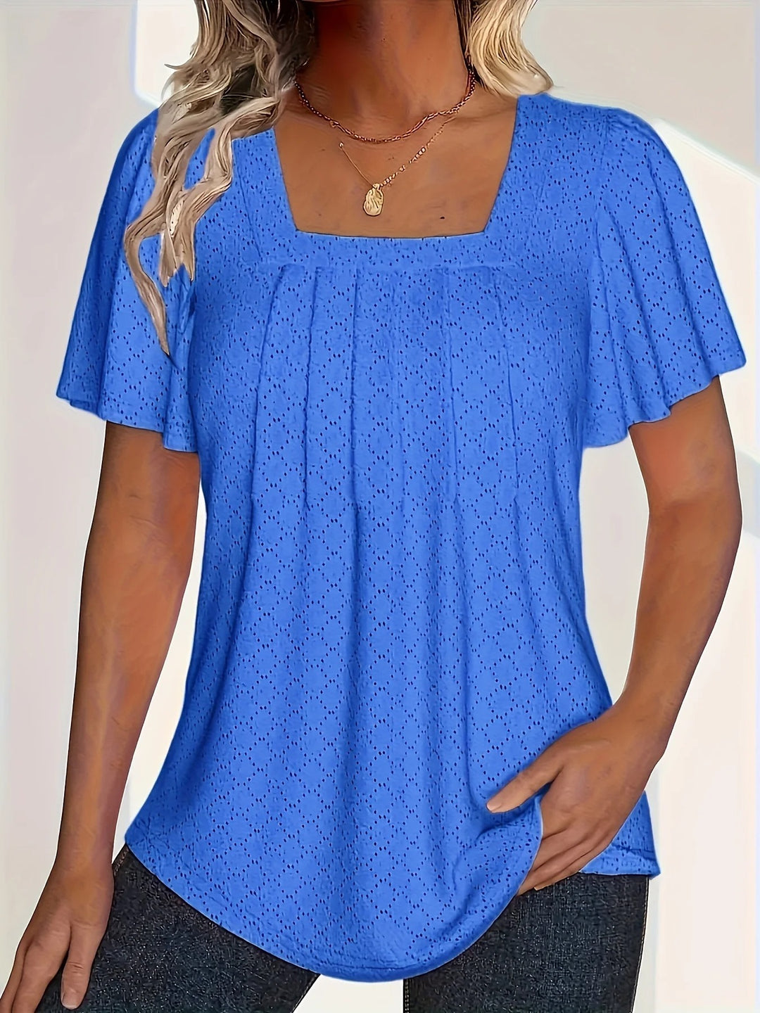 Damesblouse met ruches en holle mouwen