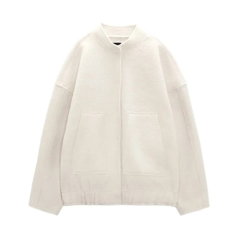 Tweed oversized bomberjack voor dames