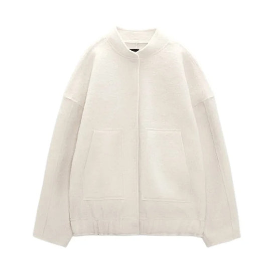 Tweed oversized bomberjack voor dames
