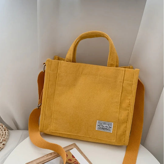Dames Corduroy Vierkante Handtas