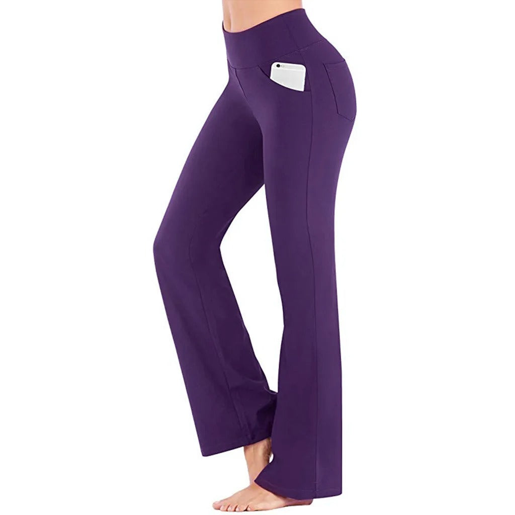Hoge taille broek met wijde pijpen voor dames