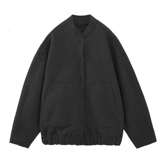 Tweed oversized bomberjack voor dames