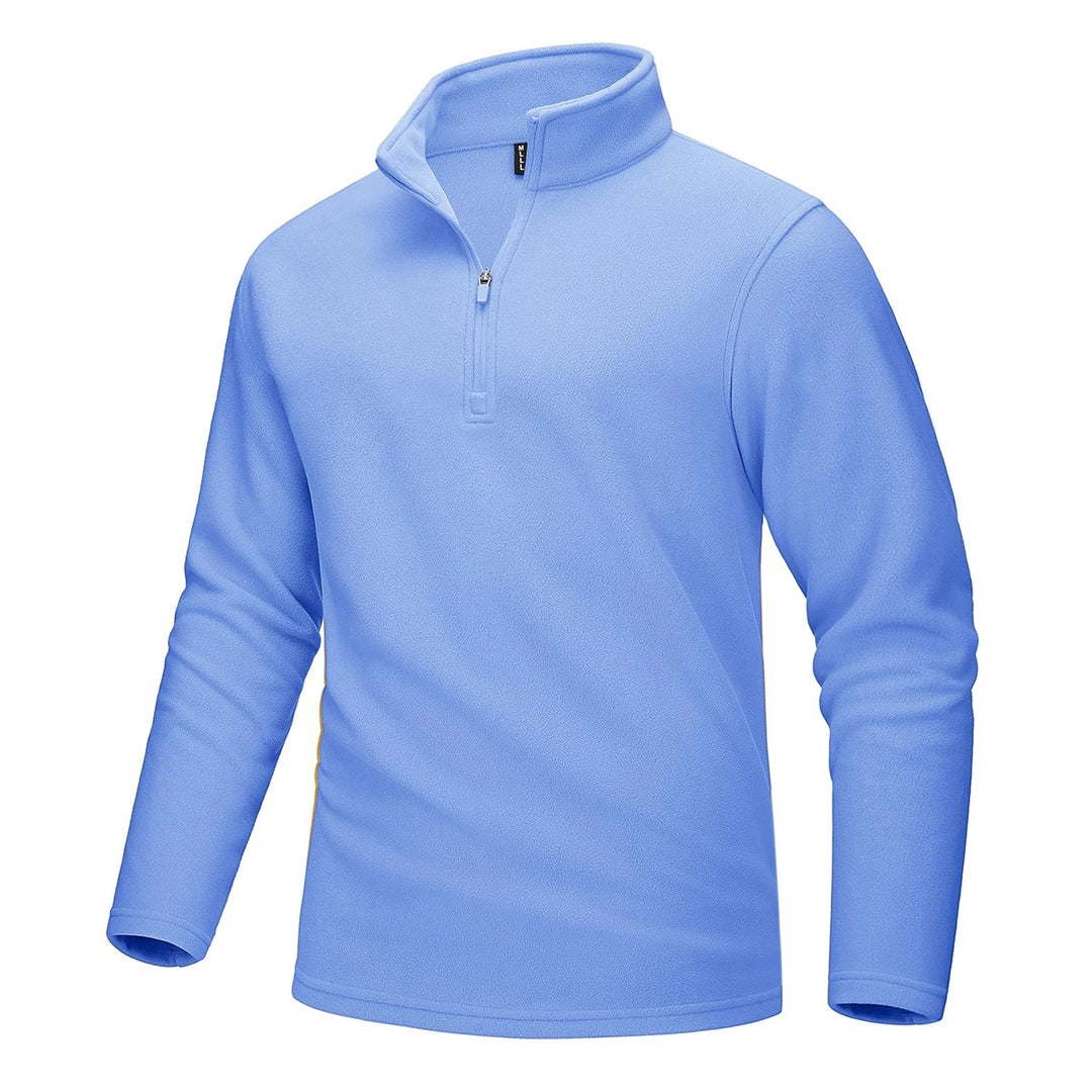 Heren fleece trui met halve rits