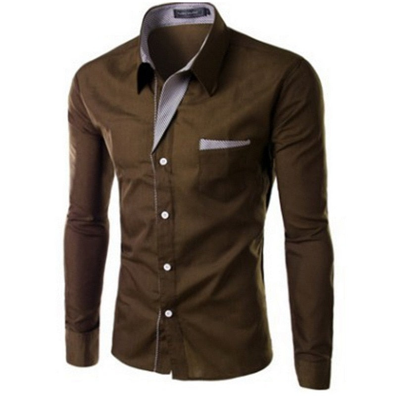 Heren Slim Fit Lange Mouwen Belleza