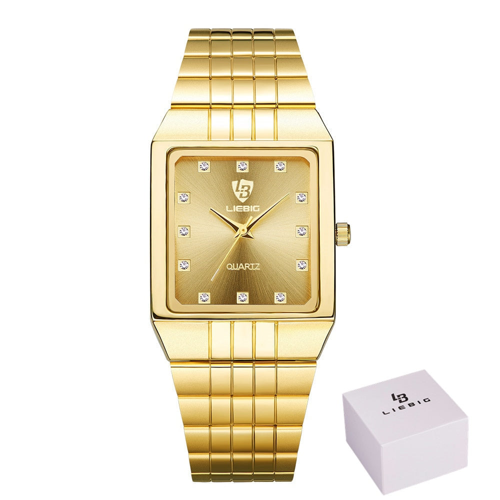 Luxe Goud Vierkant Polshorloge Belleza