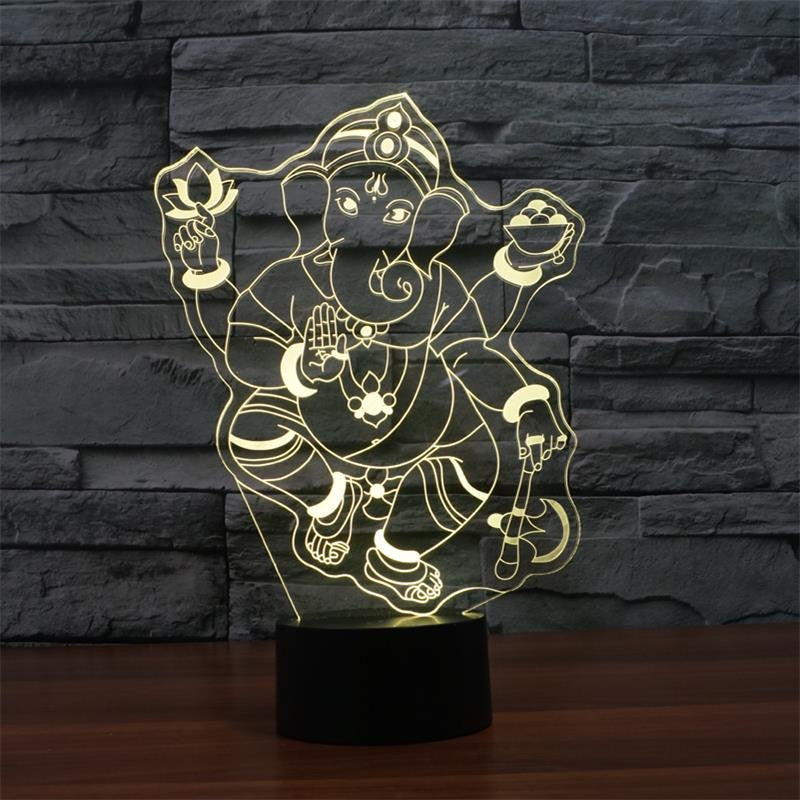 3D Ganesh RGB LED nachtlicht